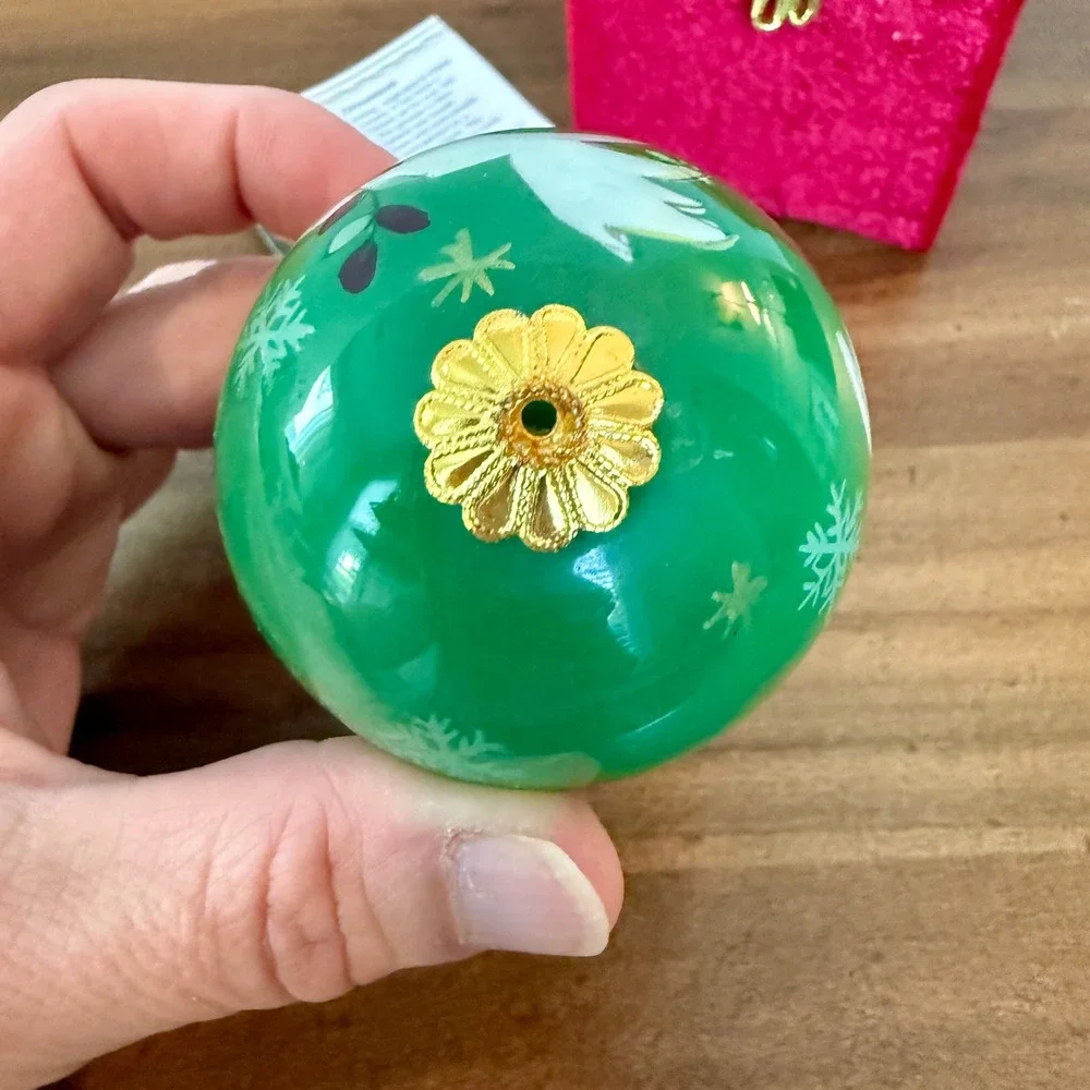 Pier 1 Li Bien 2013 Dove of Peace Hand Painted Glass Collectible Ornament w/ Box